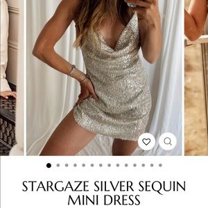 12th Tribe Stargaze Silver Sequin Mini Dress